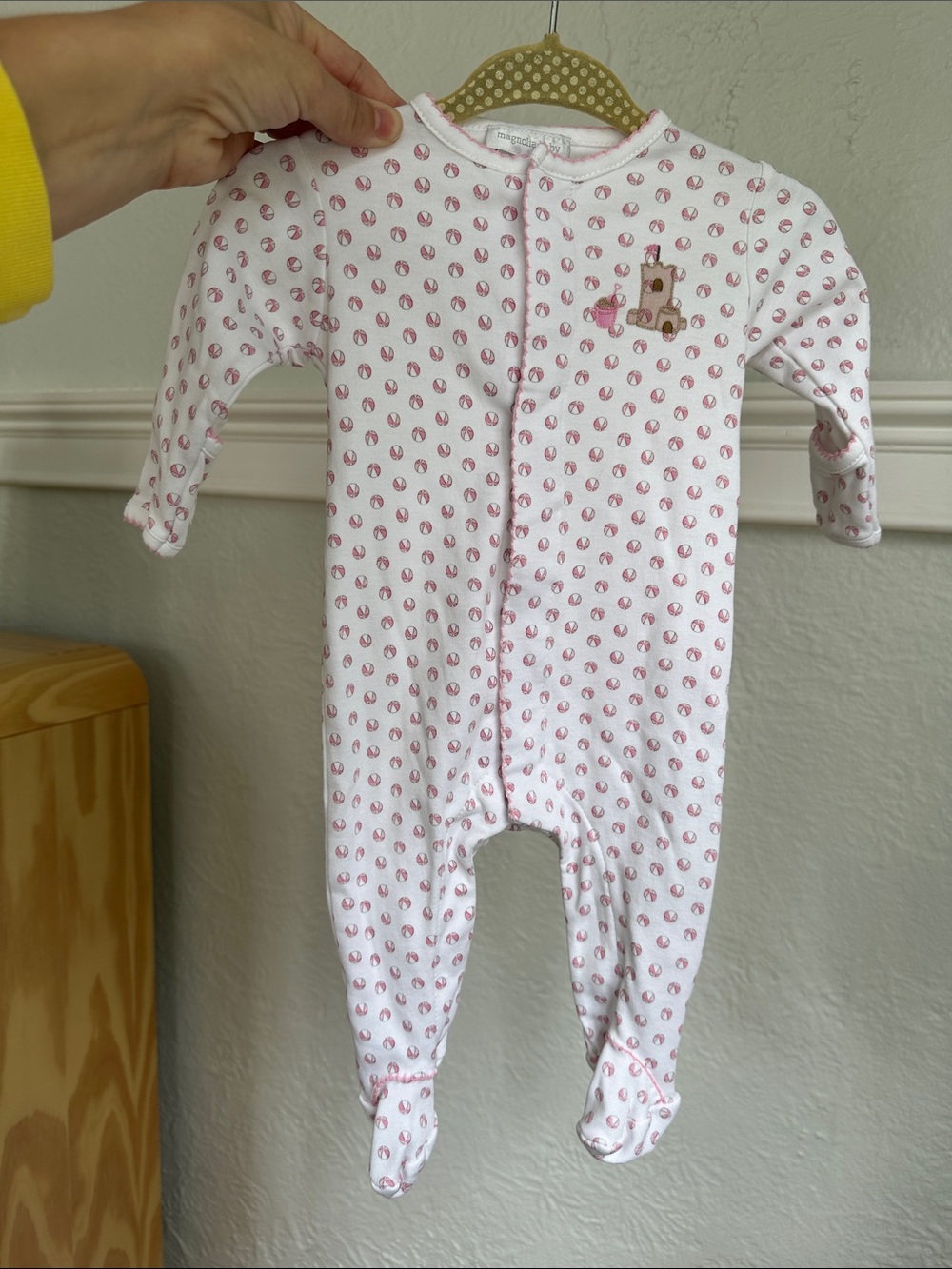 Magnolia Pink Printed Footed One-Piece